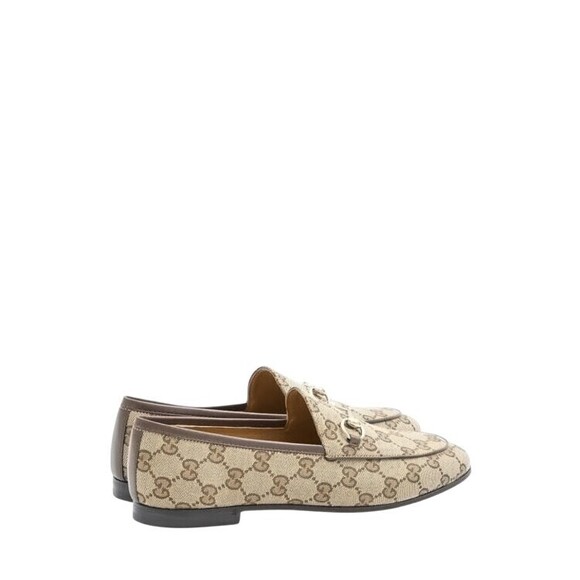 Gucci Beige Canvas Slip-On Loafers With Monogram Pattern - NWT